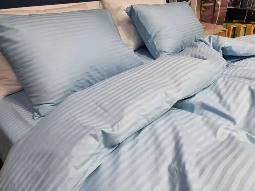 Комплект постільної білизни Stripe LUX LIGHT BLUE 1x1см (2)