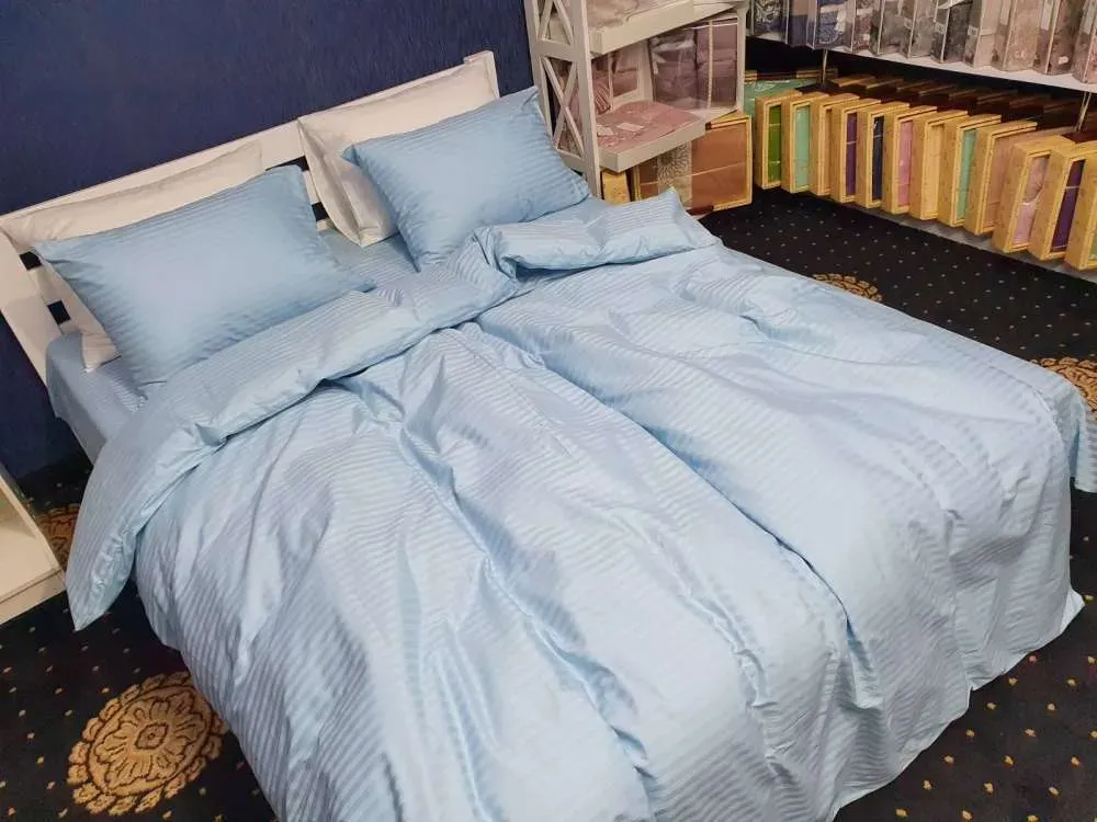 Комплект постільної білизни Stripe LUX LIGHT BLUE 1x1см (6)