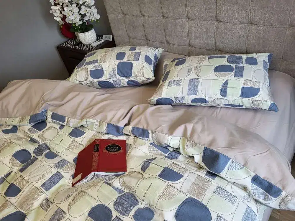 Комплект постільної білизни Фреска синій, Turkish flannel (2)