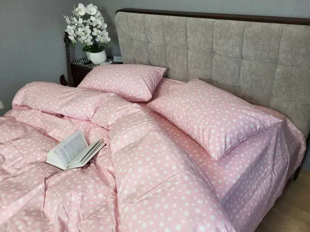 Комплект постільної білизни з фланелі Зорі рожев., Turkish flannel (2)