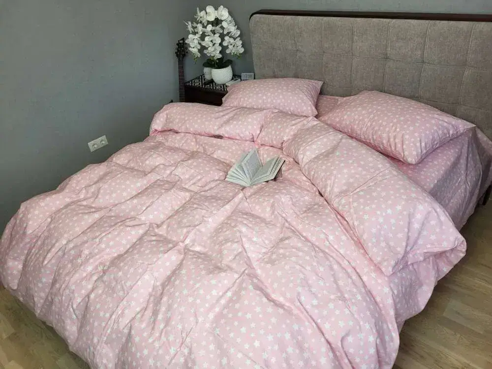 Комплект постільної білизни з фланелі Зорі рожев., Turkish flannel (3)