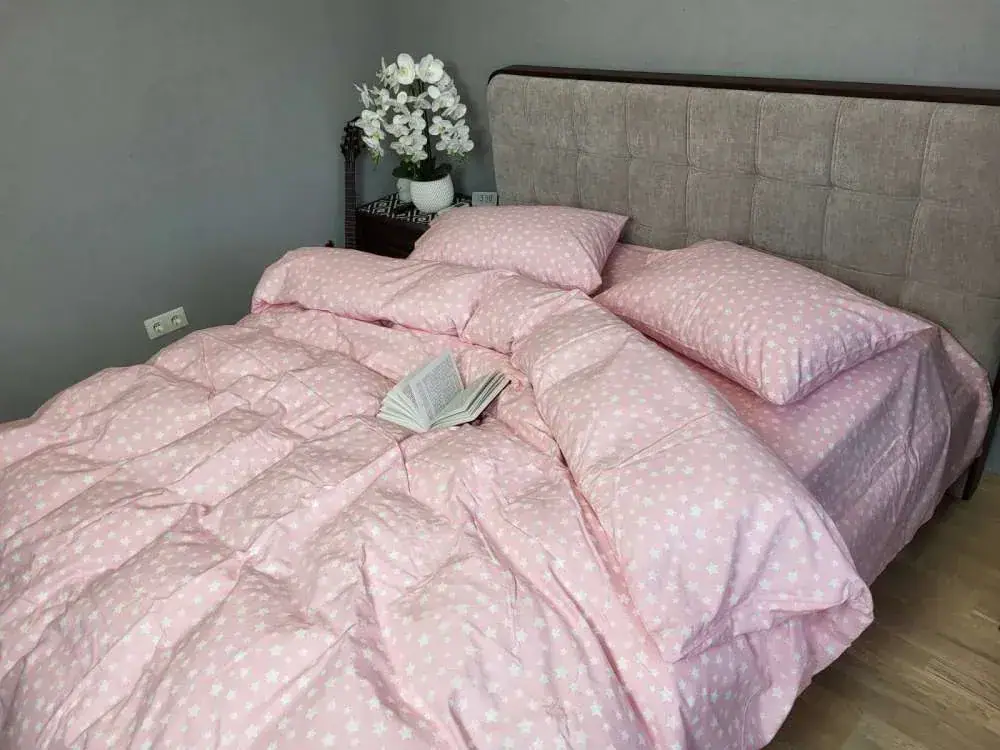 Комплект постільної білизни з фланелі Зорі рожев., Turkish flannel (4)