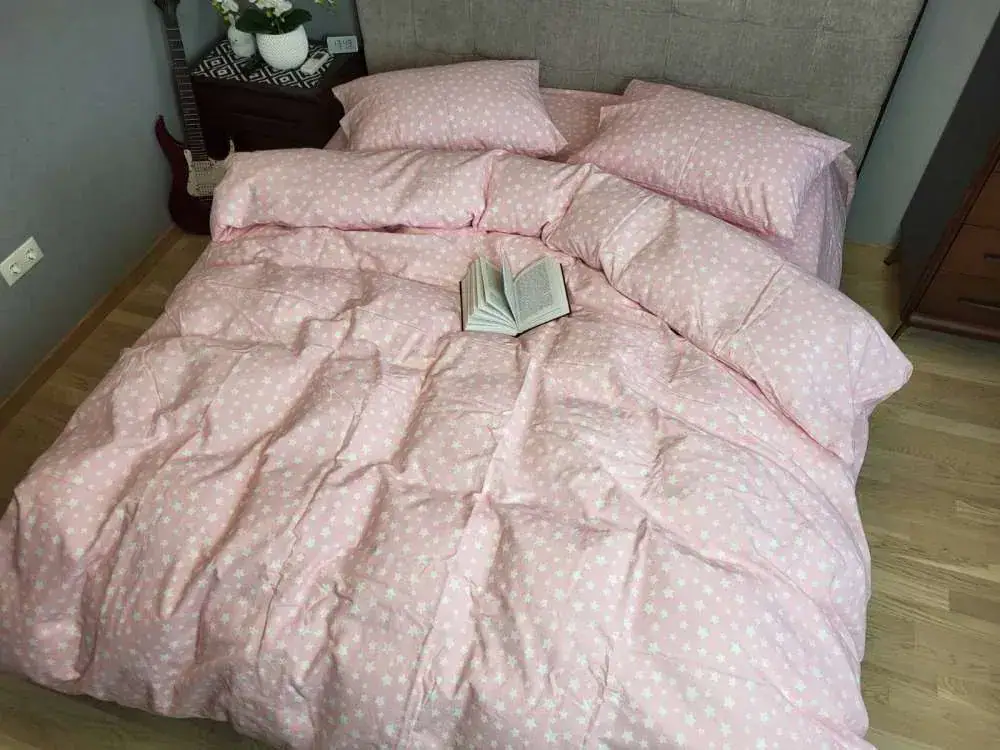 Комплект постільної білизни з фланелі Зорі рожев., Turkish flannel (5)
