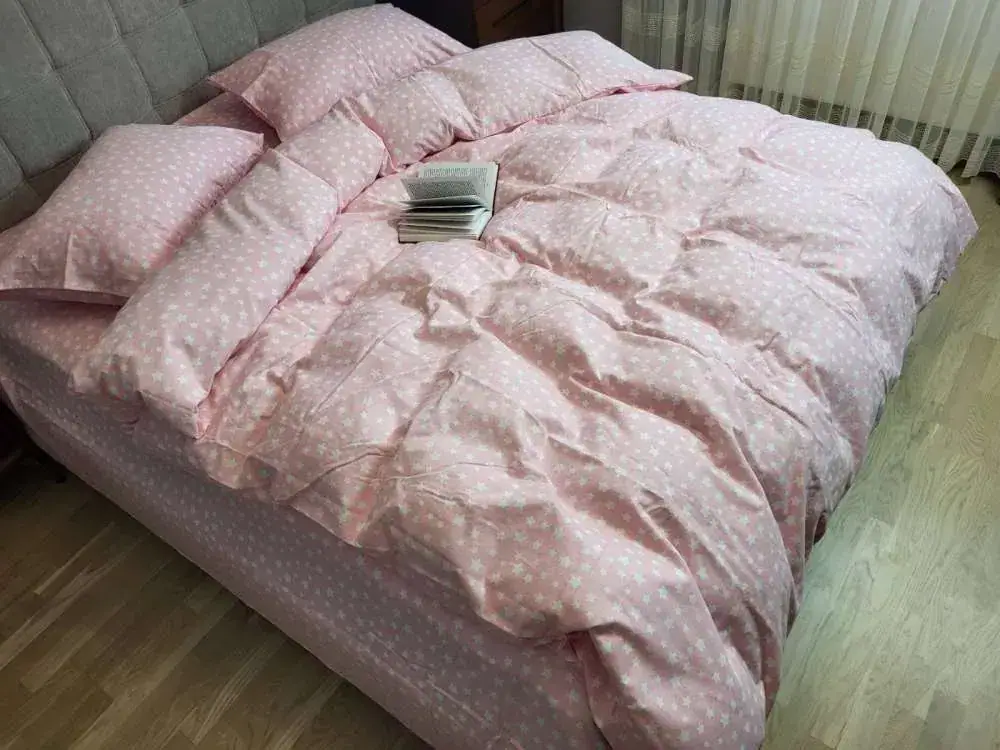 Комплект постільної білизни з фланелі Зорі рожев., Turkish flannel (7)