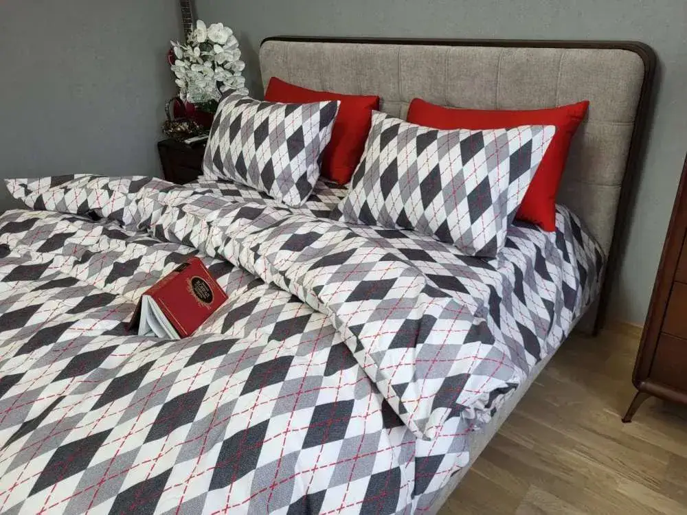 Комплект постельного белья из фланели Ромб серый, Turkish flannel (2)