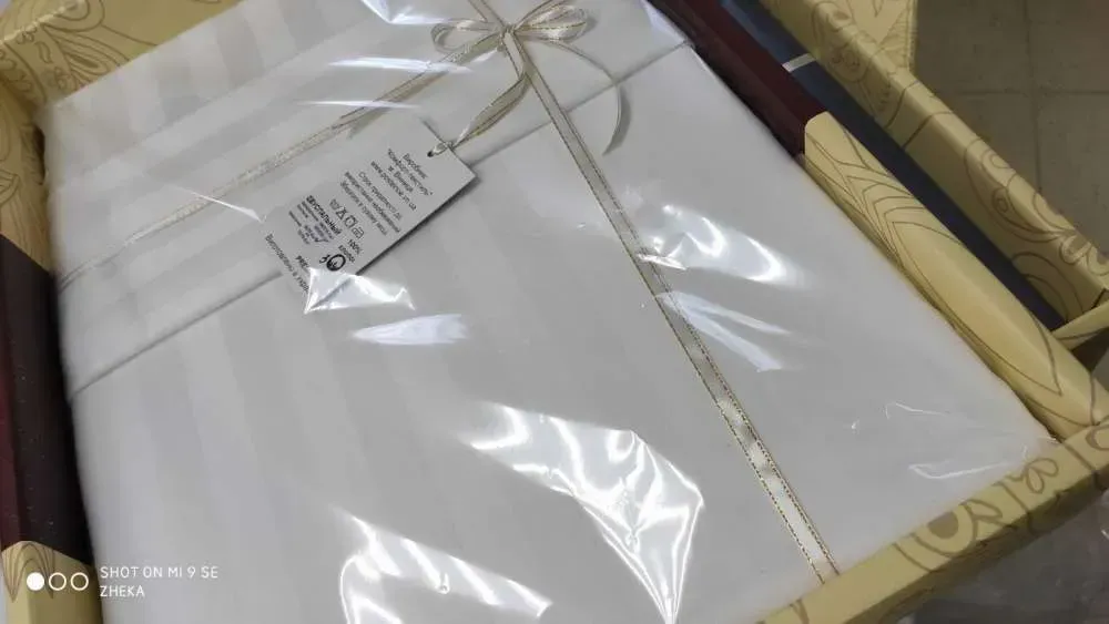 Комплект постельного белья Сатин Stripe PREMIUM, WHITE 2x2см (2)