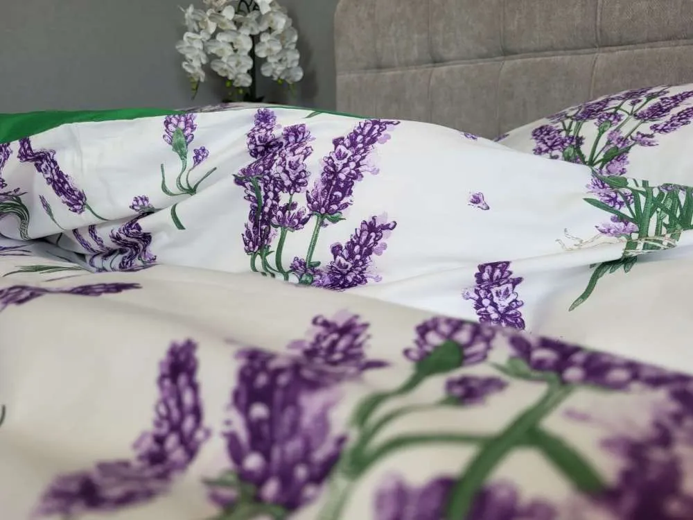 Елітна постільна білизна з сатину PREMIUM LAVENDER GREEN (3)
