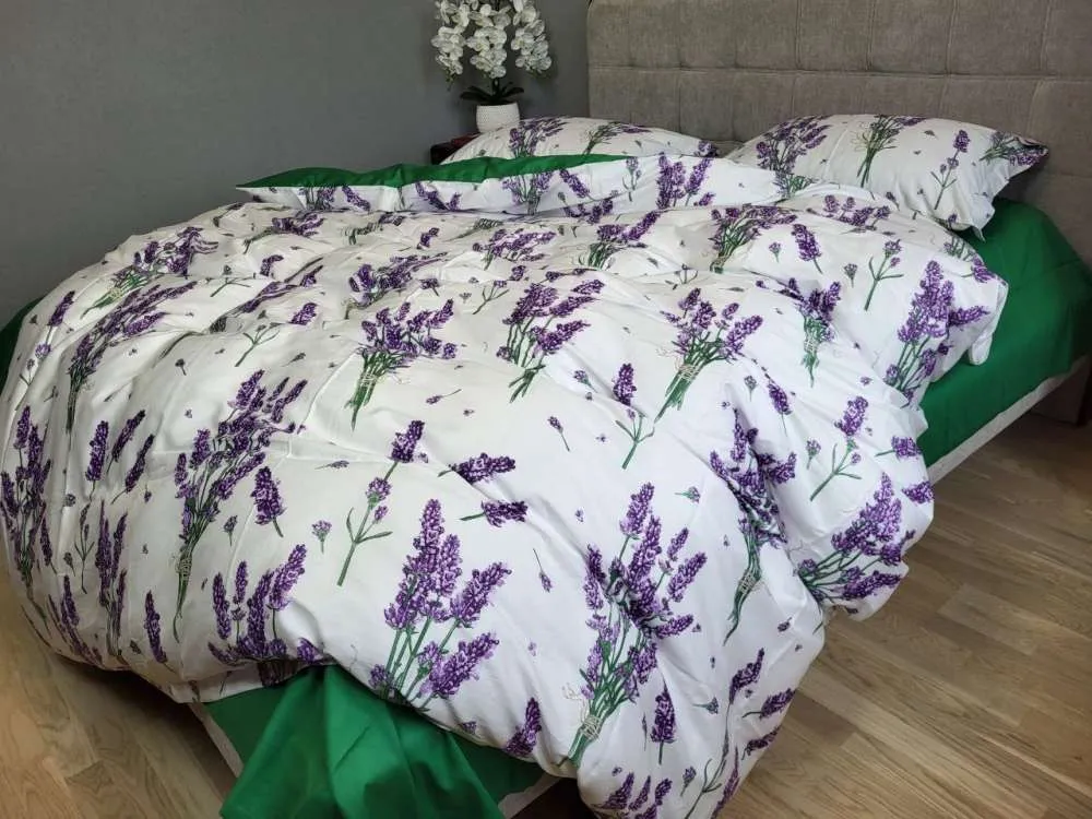 Елітна постільна білизна з сатину PREMIUM LAVENDER GREEN (4)