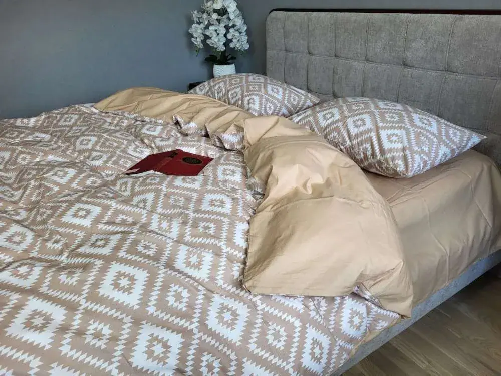 Елітна постільна білизна з турецького котону Орнамент беж, cotton (2)