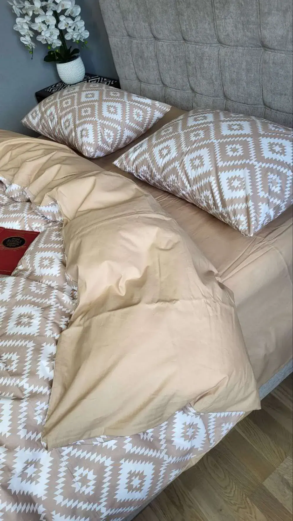 Елітна постільна білизна з турецького котону Орнамент беж, cotton (5)