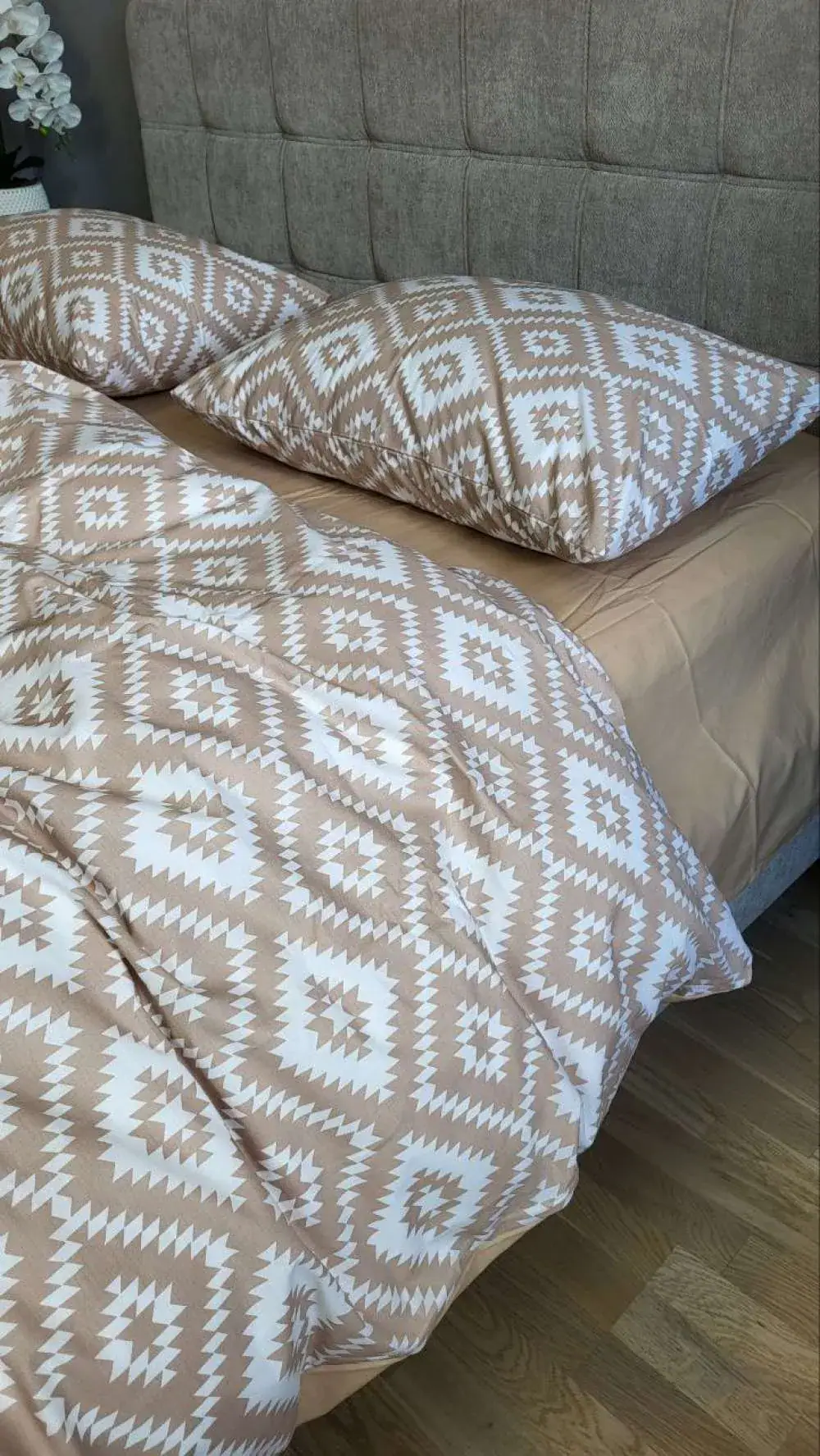 Елітна постільна білизна з турецького котону Орнамент беж, cotton (7)