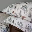 Іконка Постільна білизна фланель Turkish flannel 5D Новорічна ніч/блакитний (2)