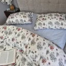 Іконка Постільна білизна фланель Turkish flannel 5D Новорічна ніч/блакитний (3)