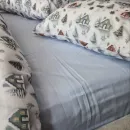 Іконка Постільна білизна фланель Turkish flannel 5D Новорічна ніч/блакитний (4)
