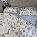 Іконка Постільна білизна фланель Turkish flannel 5D Новорічна ніч/блакитний (6)