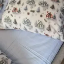 Іконка Постільна білизна фланель Turkish flannel 5D Новорічна ніч/блакитний (7)