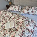 Иконка Постельное белье фланель Снеговики/голубой (4)