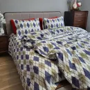 Іконка Постільна білизна фланель Ромб синій Turkish flannel (2)