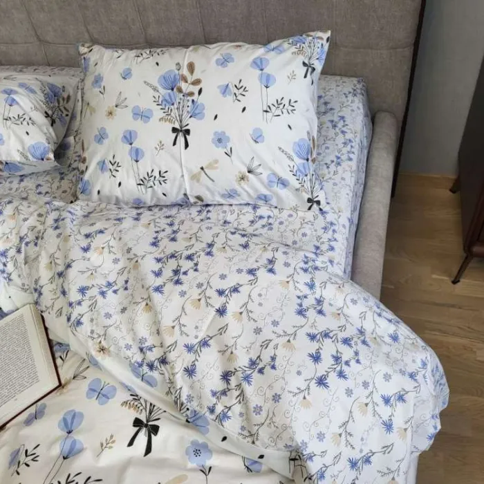 Елітна постільна білизна Блакить з cotton (1)