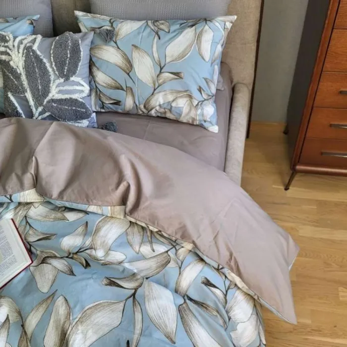 Елітна постільна білизна Віола блакитн., cotton (1)