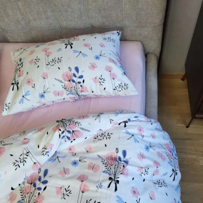 Комплект постільної білизни Симпатія/рожевий з Turkish flannel (1)