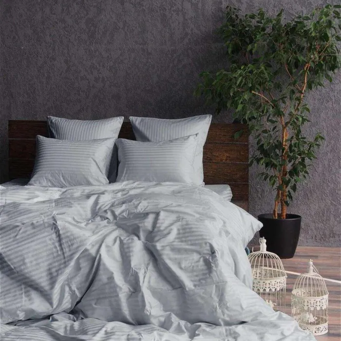 Комплект постільної білизни Stripe LUX LIGHT GREY 1x1см (1)