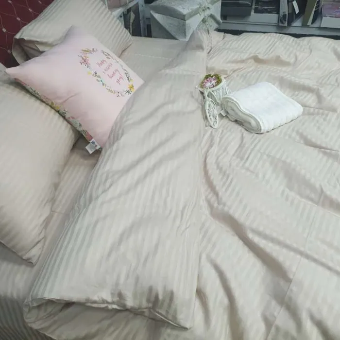 Комплект постільної білизни Stripe LUX LIGHT BEIGE 1x1см (1)