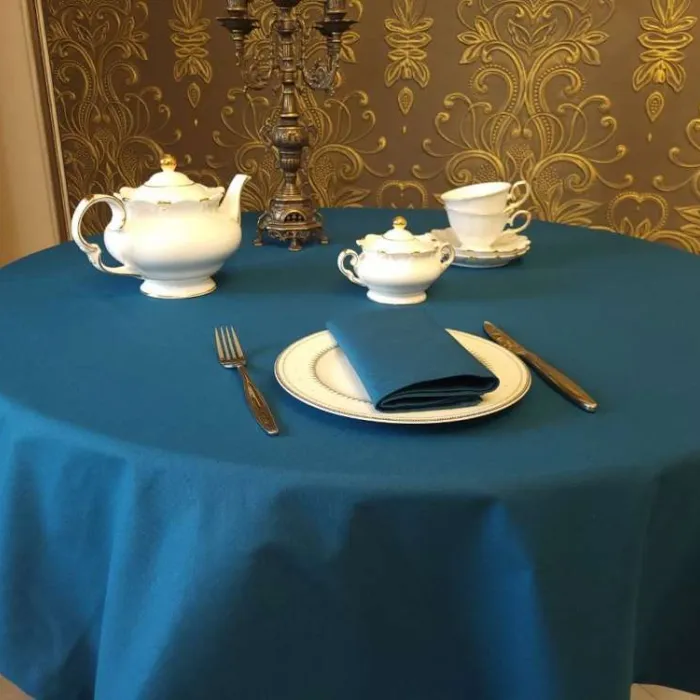 Кругла скатертина Лазур для кухні (1)
