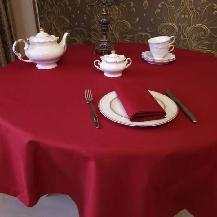 Кругла скатертина Бордо для кухні (1)