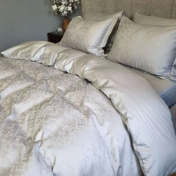 Елітна постільна білизна Сатин JACQUARD, CASPE GREY (1)