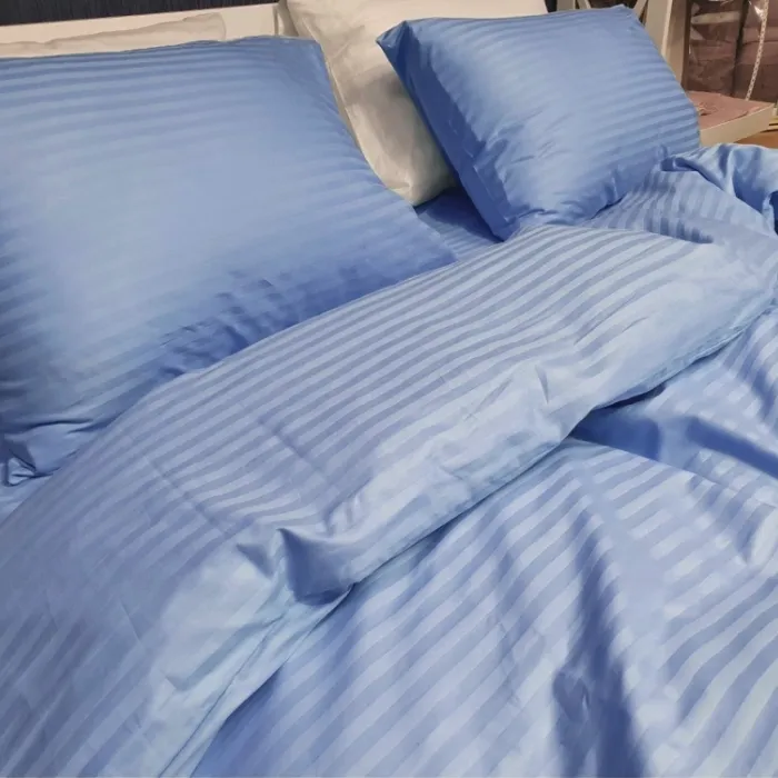 Постільний комплект Stripe LUX CORNFLOWER BLUE 1x1см (1)