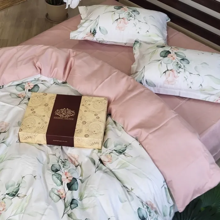 Елітна постільна білизна Сатин PREMIUM NOVEL LIGHT PINK (1)