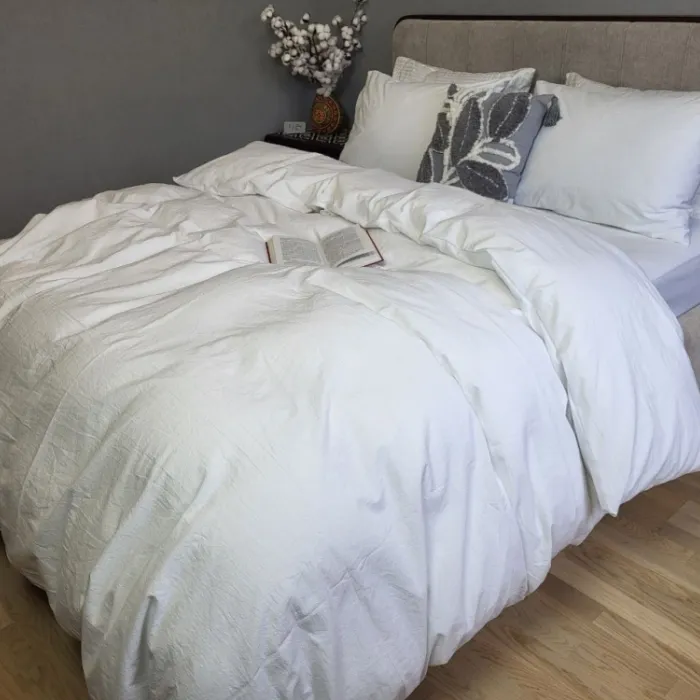 Елітний комплект постільної білизни White, LUXURY Washed (1)