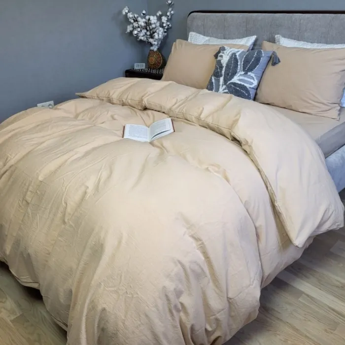 Наволочка Beige LUXURY Washed 50x70см из вареного хлопка (1)