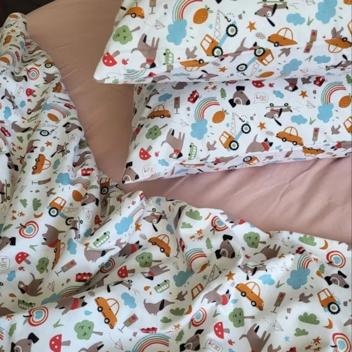 Дитяча постільна білизна з фланелі Пригоди/пудров., Turkish flannel (1)