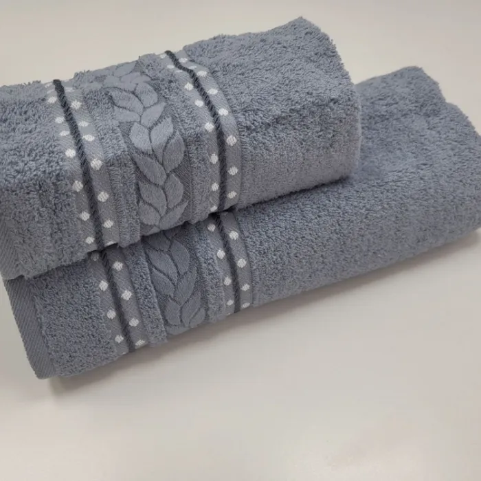 Махровые полотенца VIP COTTON FILIZ-N, цвет джинс (1)