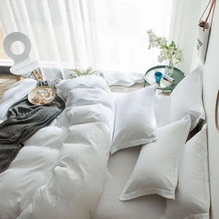 Комплект постільної білизни Stripe LUX WHITE 1x1см (1)
