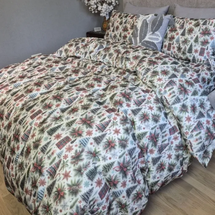 Постільна білизна з фланелі Ялинки Turkish flannel 5D (1)