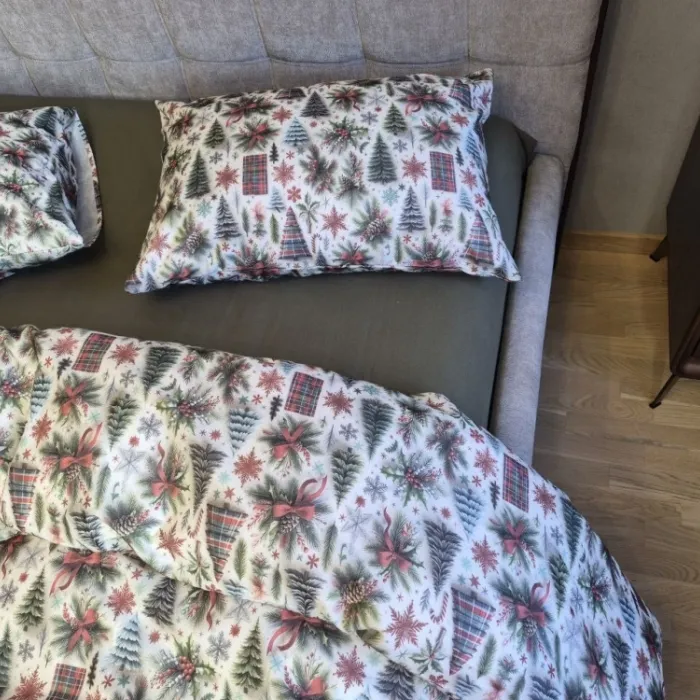 Постельное белье из фланели Елки/хаки Turkish flannel 5D (1)