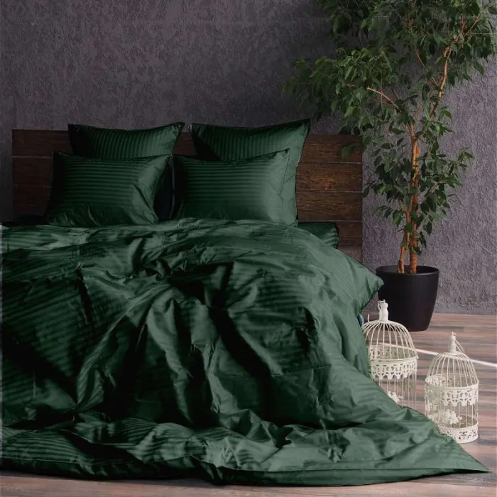 Комплект постільної білизни Stripe LUX GREEN 1x1см (1)