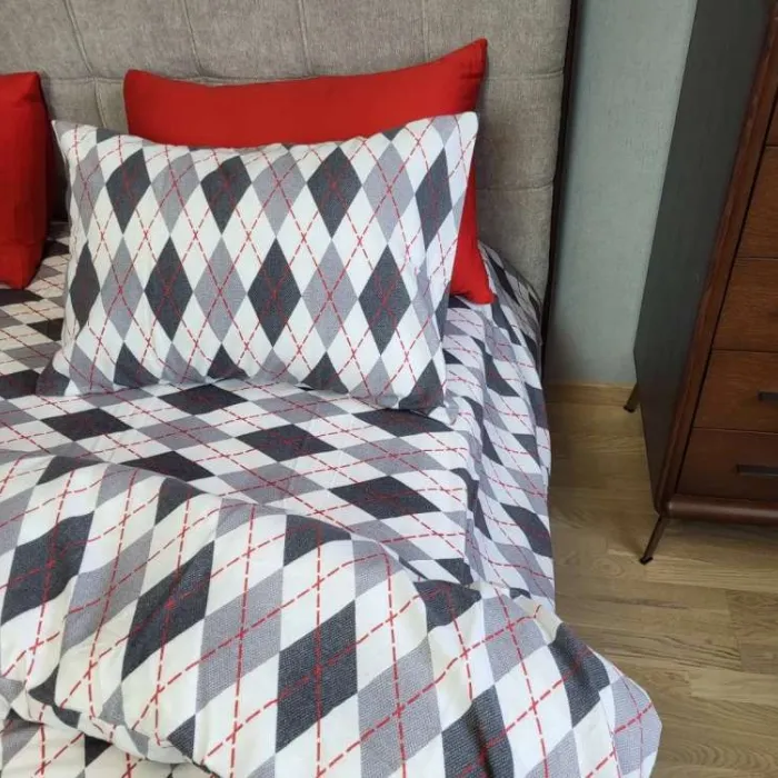 Комплект постельного белья из фланели Ромб серый, Turkish flannel (1)