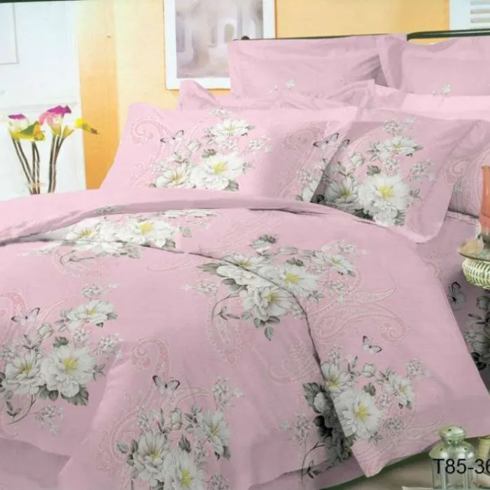 Комплект постільної білизни з мікросатину 3695-PINK