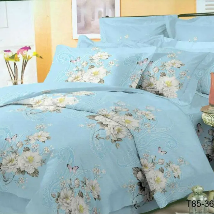 Комплект постільної білизни з мікросатину 3695-BLUE