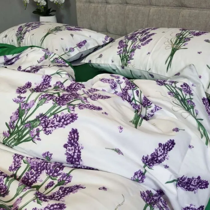 Елітна постільна білизна з сатину PREMIUM LAVENDER GREEN (1)