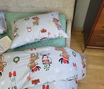 Комплект постільної білизни Turkish flannel Помічники Санти/полин