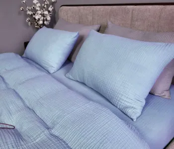 Елітна постільна білизна SKY BLUE, MUSLIN