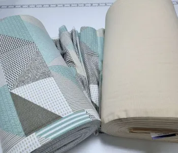 Постільна білизна Фланель Печворк салат./бежевий пісок Turkish flannel