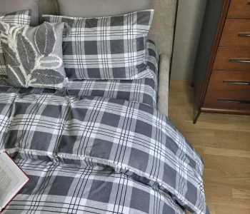 Шотландка сірий, бязь PREMIUM