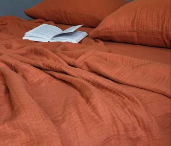 Покривало-плед SHINE TERRACOTTA, MUSLIN