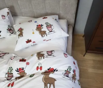 Комплект постільної білизни Гостинці/білий, Turkish flannel